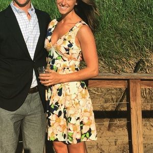 J Crew floral pleated dress